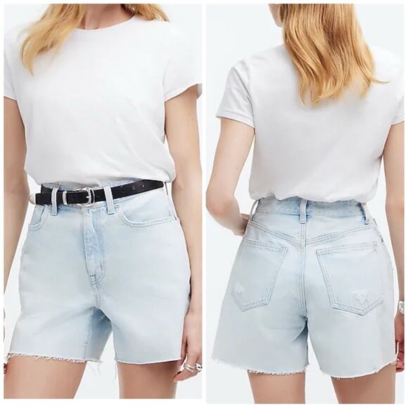 NWT Madewell The '90s Mid-Length Jean Short in Pearlman Wash W26 Denim NQ236 - Picture 1 of 12